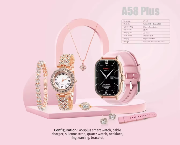 A58 Plus 6 In 1 – Smartwatch For Women | Perfect For Gift